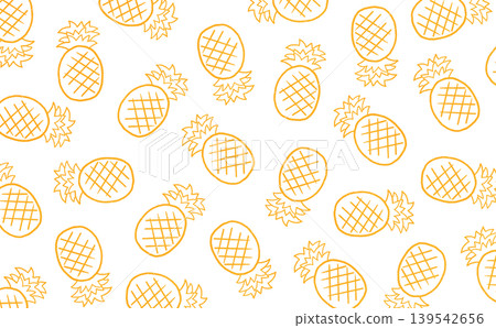 Pineapple line drawing pattern (orange) Pineapple line drawing pattern (orange) 139542656