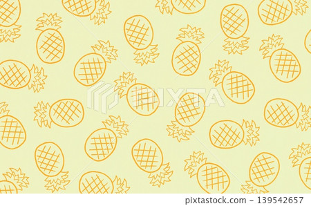 Pineapple line drawing pattern (orange x yellow) Pineapple line drawing pattern (orange x yellow) 139542657