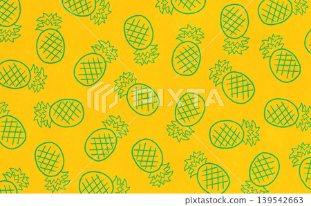 Pineapple line drawing pattern (green x yellow) Pineapple line drawing pattern (green x yellow) 139542663