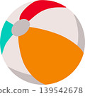 Colorful Summer Beach Ball Flat Illustration Isolated on Transparent Background 139542678
