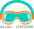 Colorful Summer Swimming Goggles Flat Illustration 139542680