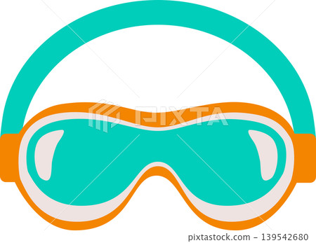 Colorful Summer Swimming Goggles Flat Illustration Colorful Summer Swimming Goggles Flat Illustration 139542680