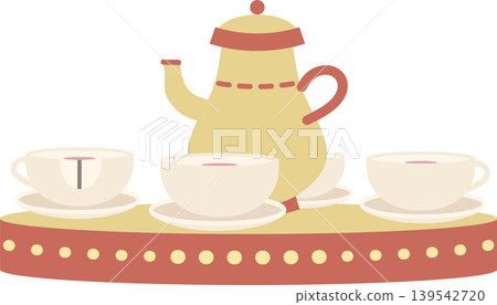 Retro pop amusement park teacup illustration Retro pop amusement park teacup illustration 139542720