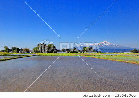 五月莊內平原的稻田景色 139543066