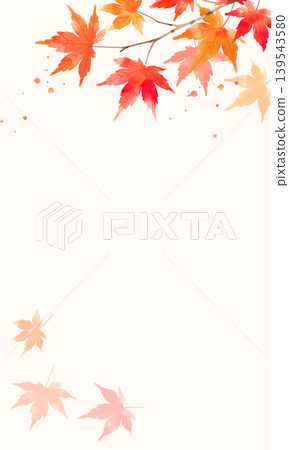 Watercolor-style maple leaf autumn banner frame background illustration Watercolor-style maple leaf autumn banner frame background illustration 139543580