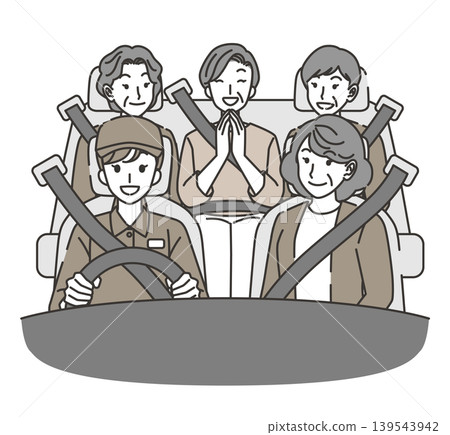 老年人乘坐購物輔助車輛外出 老年人乘坐購物輔助車輛外出 139543942