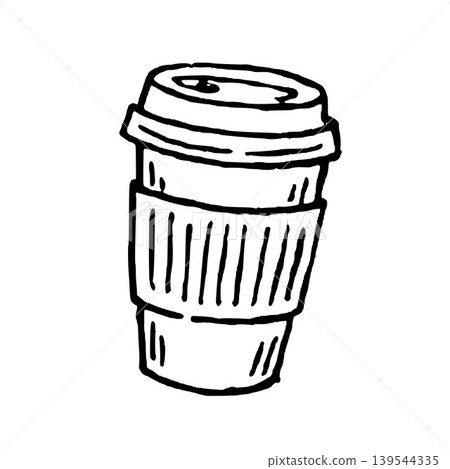 Hand Drawn Tall To Go Coffee Cup Vector Illustration Hand Drawn Tall To Go Coffee Cup Vector Illustration 139544335