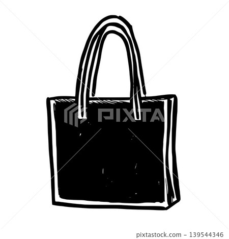 Hand Drawn Tote Bag Vector Line Art 139544346