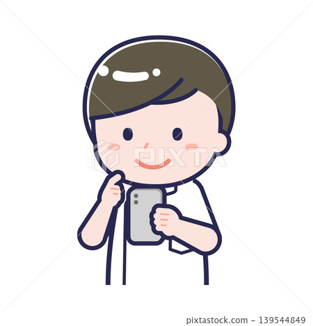 "Nurse 01" male using a smartphone "Nurse 01" male using a smartphone 139544849