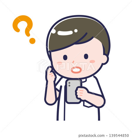"Nurse 01" male using a smartphone "Nurse 01" male using a smartphone 139544850
