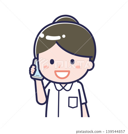 "Nurse 01" woman using a smartphone "Nurse 01" woman using a smartphone 139544857