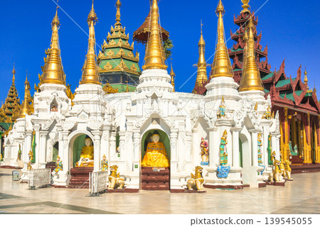 The stupa at Shwedagon Pagoda in Yangon The stupa at Shwedagon Pagoda in Yangon 139545055