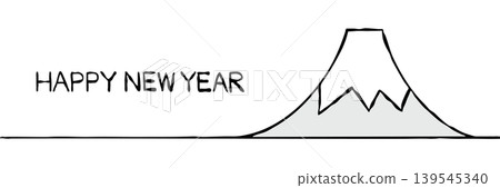 【黑白】新年賀卡素材:簡約日出與富士山 【黑白】新年賀卡素材:簡約日出與富士山 139545340