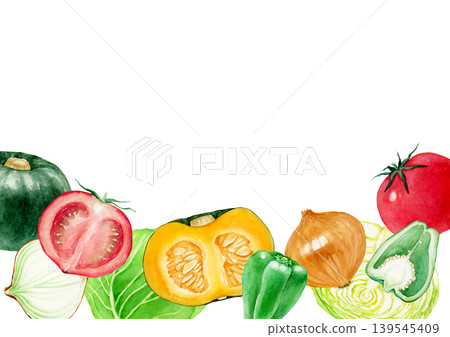 各種蔬菜,背景框,水彩插圖 各種蔬菜,背景框,水彩插圖 139545409