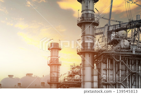 Gas turbine electrical power plant. Global energy crisis concept. Natural gas tank. Industrial gas storage tank. LNG or liquefied natural gas storage tank. Power plants with energy crisis concept. Gas turbine electrical power plant. Global energy crisis concept. Natural gas tank. Industrial gas storage tank. LNG or liquefied natural gas storage tank. Power plants with energy crisis concept. 139545813
