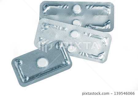Emergency contraception tablet on white background, pharmaceutical product used after unprotected intercourse. Pregnancy prevention, reproductive rights, healthcare access and safe family planning. Emergency contraception tablet on white background, pharmaceutical product used after unprotected intercourse. Pregnancy prevention, reproductive rights, healthcare access and safe family planning. 139546066