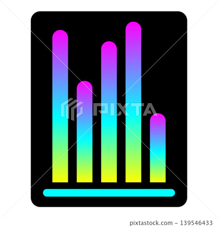 Mobile app widget with vibrant gradient bar chart infographic Mobile app widget with vibrant gradient bar chart infographic 139546433