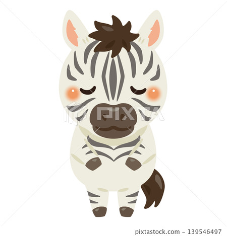 鞠躬的斑馬形象插圖 鞠躬的斑馬形象插圖 139546497