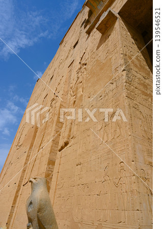 Temple of Horus, First Pylon, Statue of Horus, Edfu Temple of Horus, First Pylon, Statue of Horus, Edfu 139546521