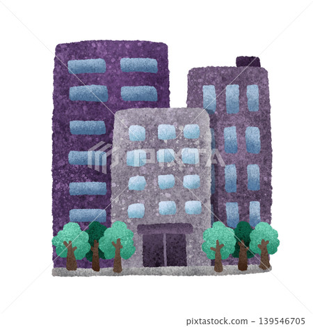 Cute hand-drawn illustration of a building Cute hand-drawn illustration of a building 139546705