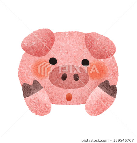 可愛的小豬手繪插畫素材 可愛的小豬手繪插畫素材 139546707