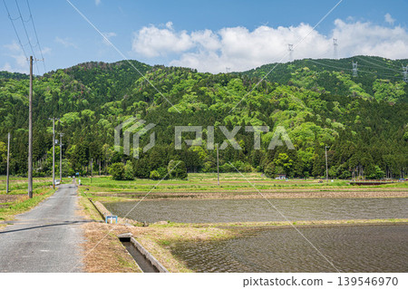 滋賀縣長濱市西夏齋町奧地區琵琶湖的田園風光 滋賀縣長濱市西夏齋町奧地區琵琶湖的田園風光 139546970
