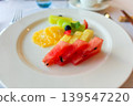 Fruit plate on the luxury cruise ship Viking Eden 139547220