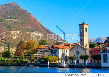 Panoramic view of Torno town on Lake Como in Italy 139547366