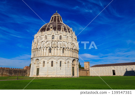 The Pisa Baptistery of St. John on Piazza dei Miracoli in Pisa, Tuscany, Italy 139547381