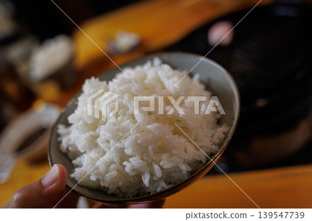Large portion of rice at a Genghis Khan restaurant Large portion of rice at a Genghis Khan restaurant 139547739