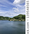 A view of the dam lake from Hinachi Dam in Nabari City, Mie Prefecture on a sunny day. 139548565