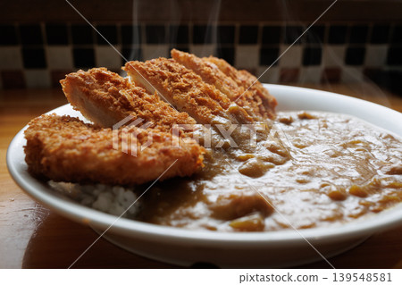 Side view of katsu curry at a soba restaurant Side view of katsu curry at a soba restaurant 139548581