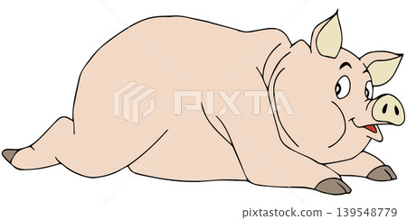 A fun animal illustration ☆ Pig 139548779