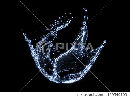 3D illustration of water splashes on a black background | Transparent water splash material 3D illustration of water splashes on a black background | Transparent water splash material 139549103