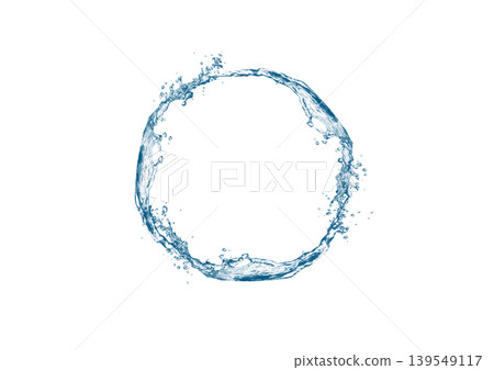 透明藍色水花圓形邊框 | 水環抽象背景素材 139549117