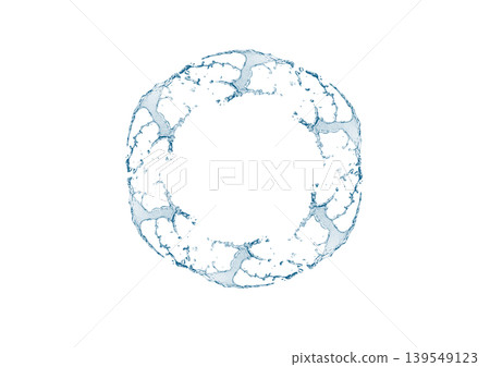 Transparent blue water circular splash frame | Abstract background material of a water ring Transparent blue water circular splash frame | Abstract background material of a water ring 139549123