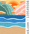 Hirakumi Sea Landscape Painting, Ari Mountains and Sea Waves 139549308