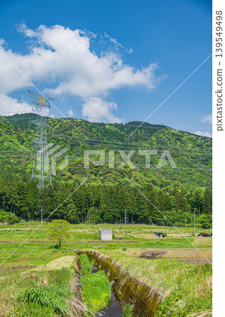 滋賀縣長濱市西夏齋町奧地區琵琶湖的田園風光 滋賀縣長濱市西夏齋町奧地區琵琶湖的田園風光 139549498