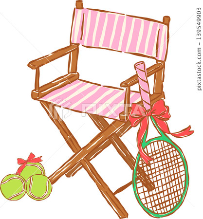 Pink Tennis Ball with Red Bow Whimsical Hand Drawn Pink Tennis Ball with Red Bow Whimsical Hand Drawn 139549903