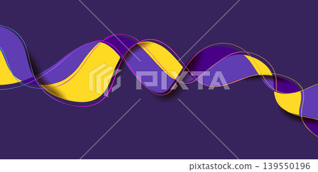 Abstract purple and yellow fluid waves background with flowing lines 139550196