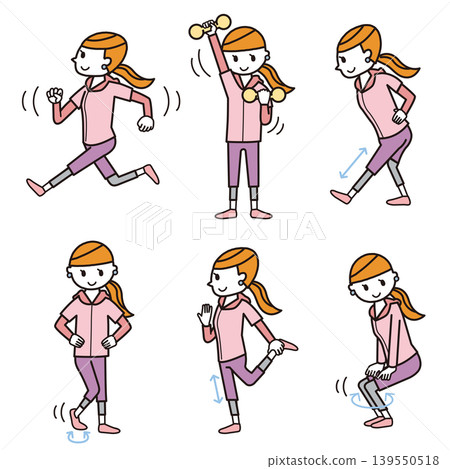 一位健康的女性,經常運動和伸展運動。 一位健康的女性,經常運動和伸展運動。 139550518