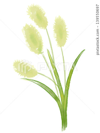 一幅柔和的手繪水彩插圖，描繪了毛茸茸的兔子寶寶。 139550697