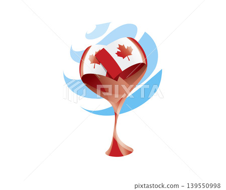 Floral emblem of the Canadian flag in the form of a heart Floral emblem of the Canadian flag in the form of a heart 139550998
