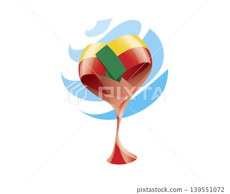Floral emblem of the Benin flag in the form of a heart Floral emblem of the Benin flag in the form of a heart 139551072