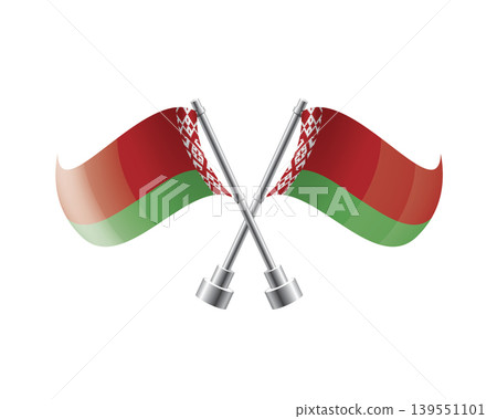Scalable illustration capturing prideful display of Belarusian national banners Scalable illustration capturing prideful display of Belarusian national banners 139551101
