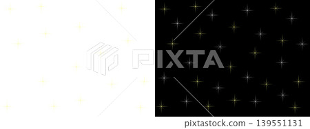 Sparkling starbursts on transparent or black background, a festive pattern 139551131