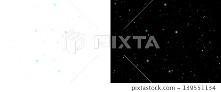 Sparkling blue and white particles floating in the darkness of space, on transparent or black background Sparkling blue and white particles floating in the darkness of space, on transparent or black background 139551134