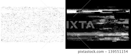 Abstract digital glitch art with horizontal lines and noise on transparent or black background Abstract digital glitch art with horizontal lines and noise on transparent or black background 139551154