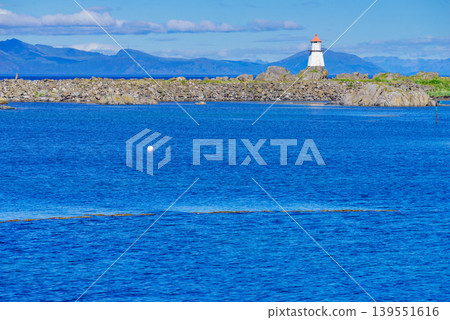 Lighthouse Hovsund Lofoten Islands Norway Lighthouse Hovsund Lofoten Islands Norway 139551616