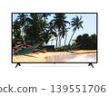 Smart tv with fishing boats on the beach 139551706